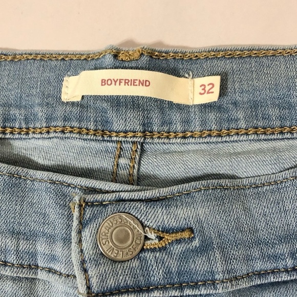 Women's Light Blue Wash Boyfriend Stretch Jeans Size 32 - Picture 3 of 6